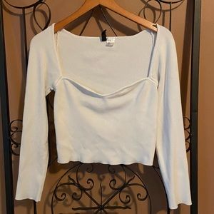 White Cropped Long Sleeve